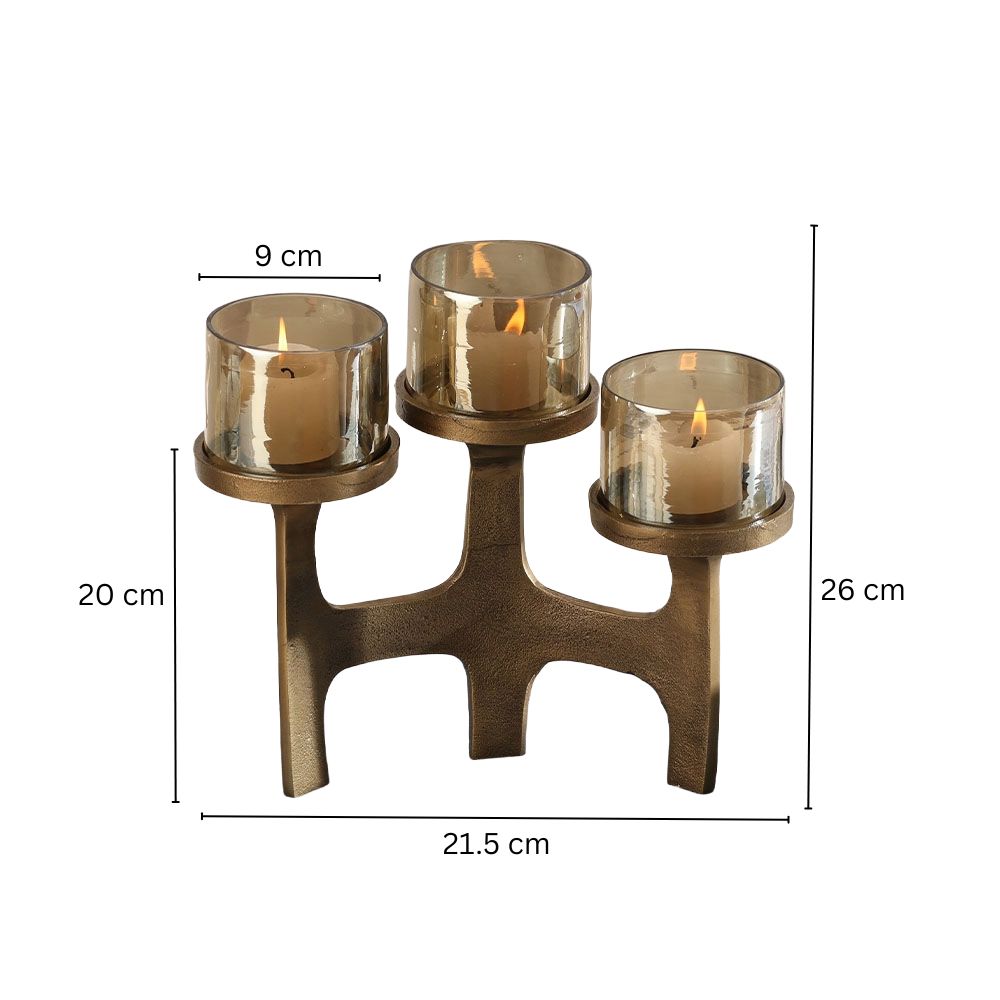 Vana 3-Tier Tealight Holder Set - Tinted Gold
