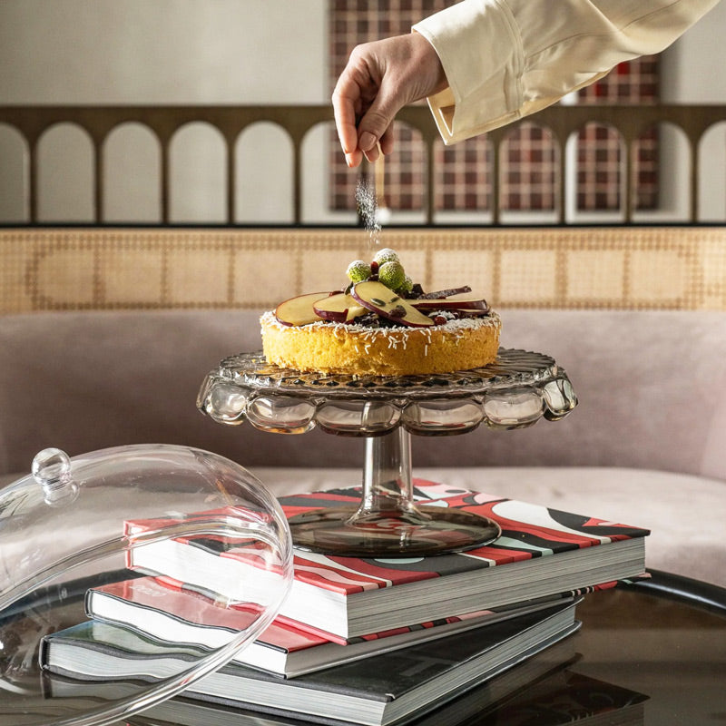 Vanity Cake Stand with Dome - Smoke