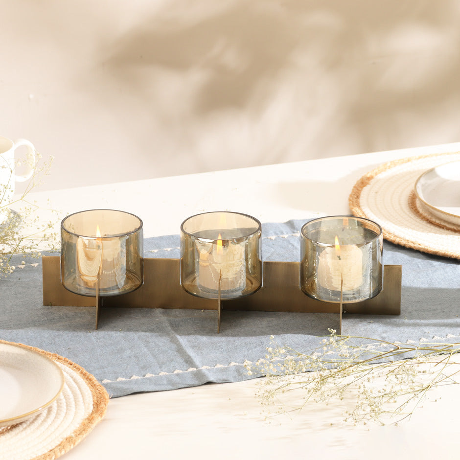 Sparkle 3-Tier Votive Holder - Tinted Gold
