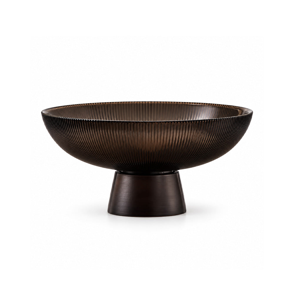 Varka Elevated Glass Bowl - Forest Wine
