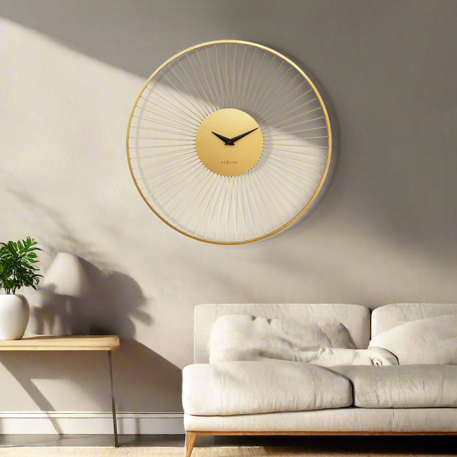 Vasco Round Wall Clock 80cm - Gold