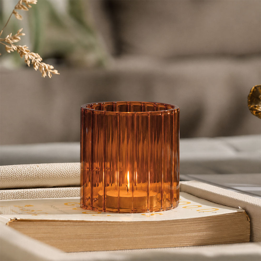 Velar Glass Hurricane Small - Amber