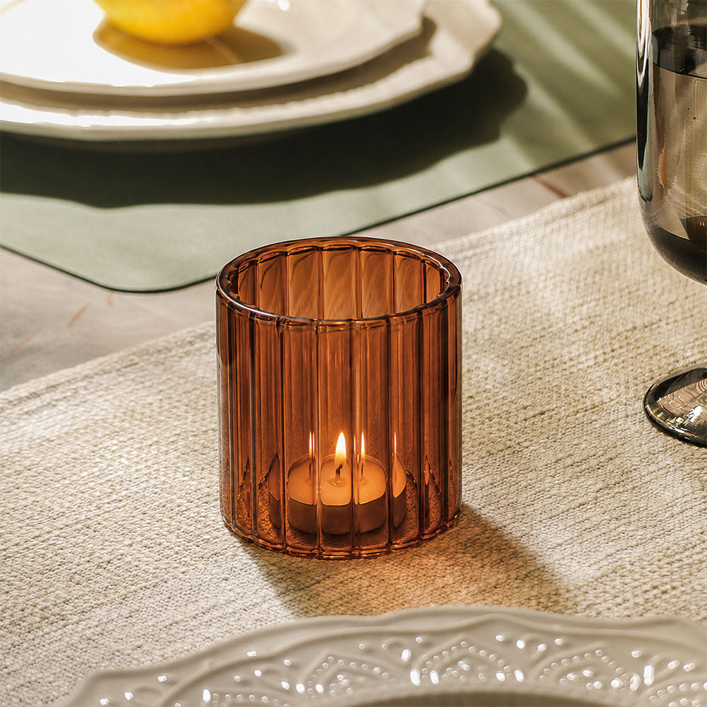 Velar Glass Hurricane Small - Amber