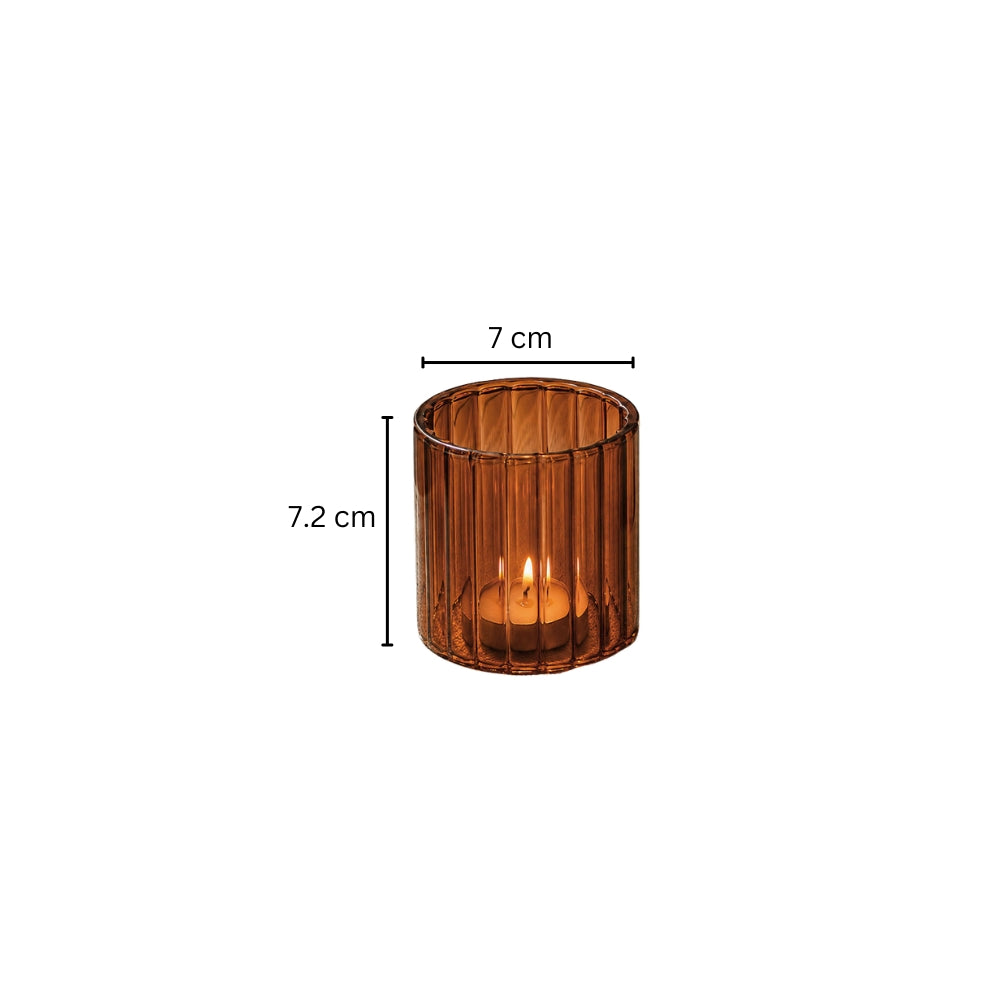 Velar Glass Hurricane Small - Amber