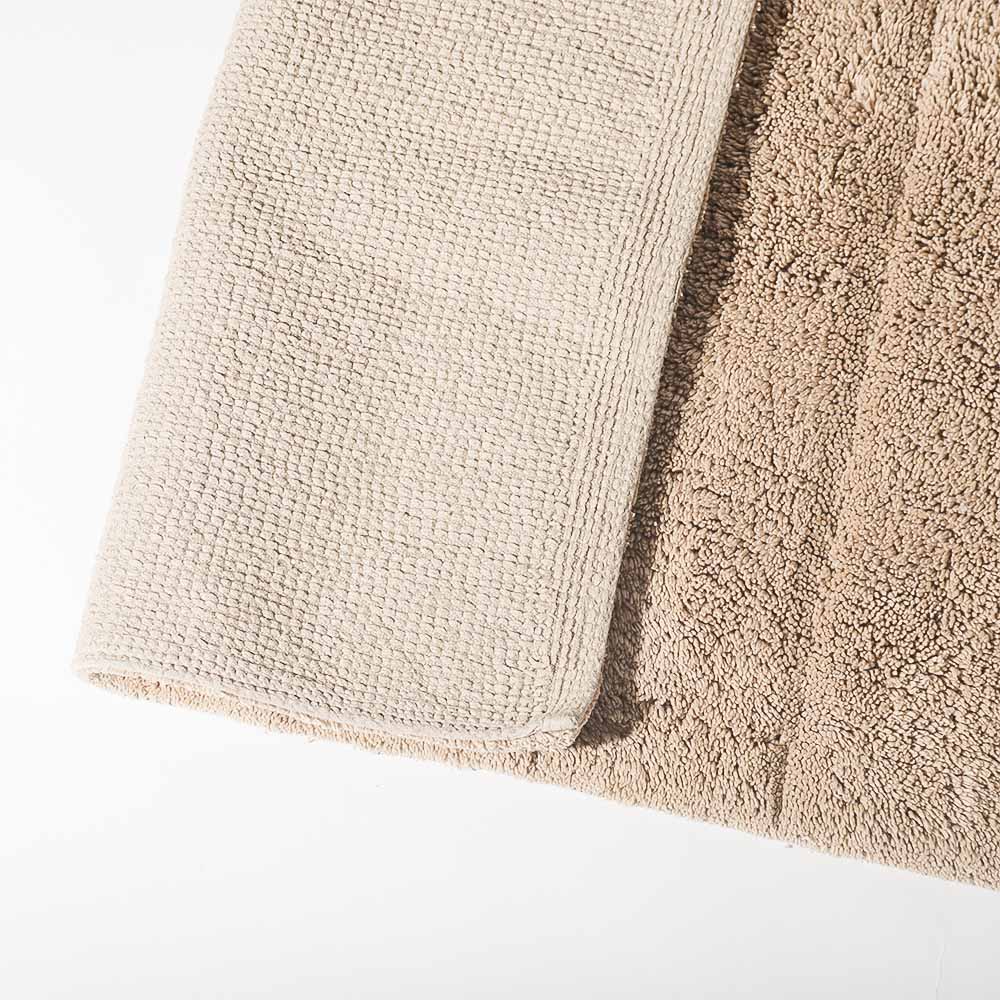 Vena Chalk Striped Tufted Bathmat - Beige