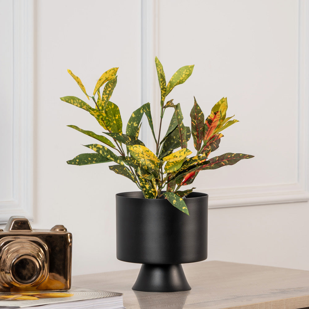 Vera Round Desk Planter - Black