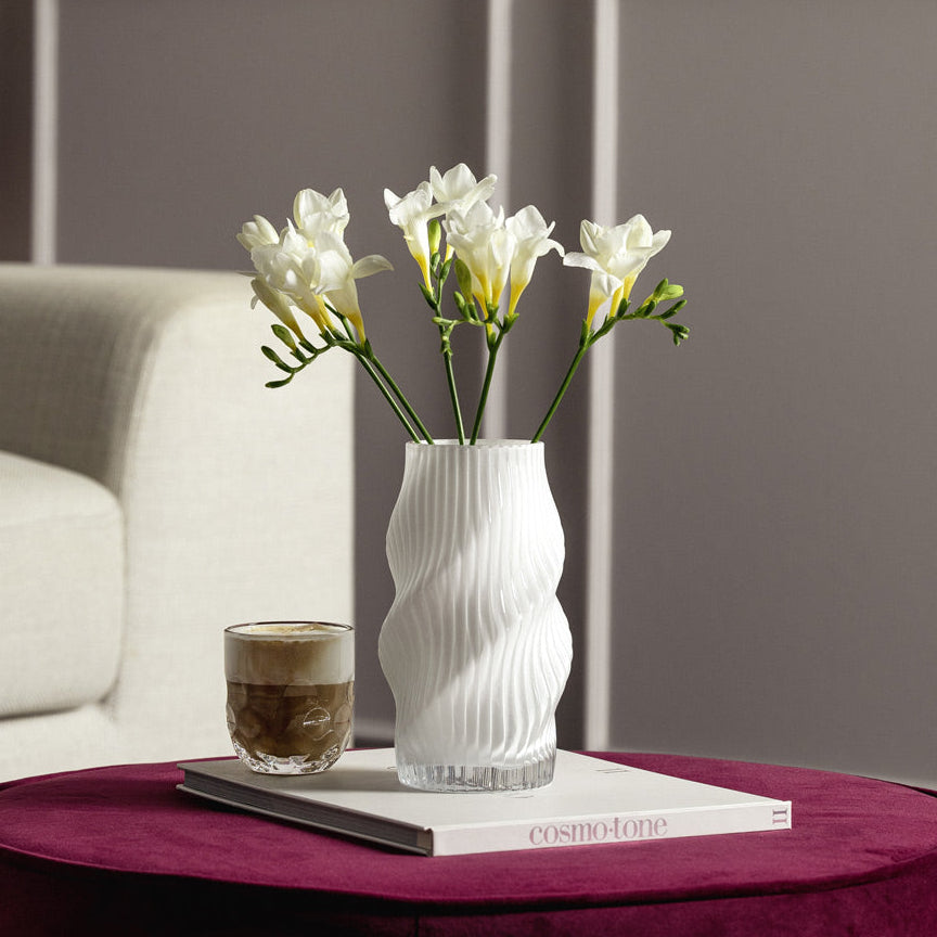 Verdi Glass Vase Medium - White