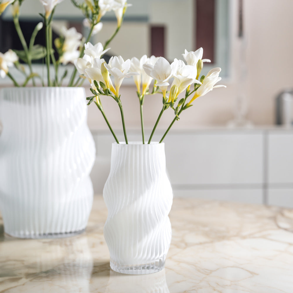 Verdi Glass Vase Medium - White