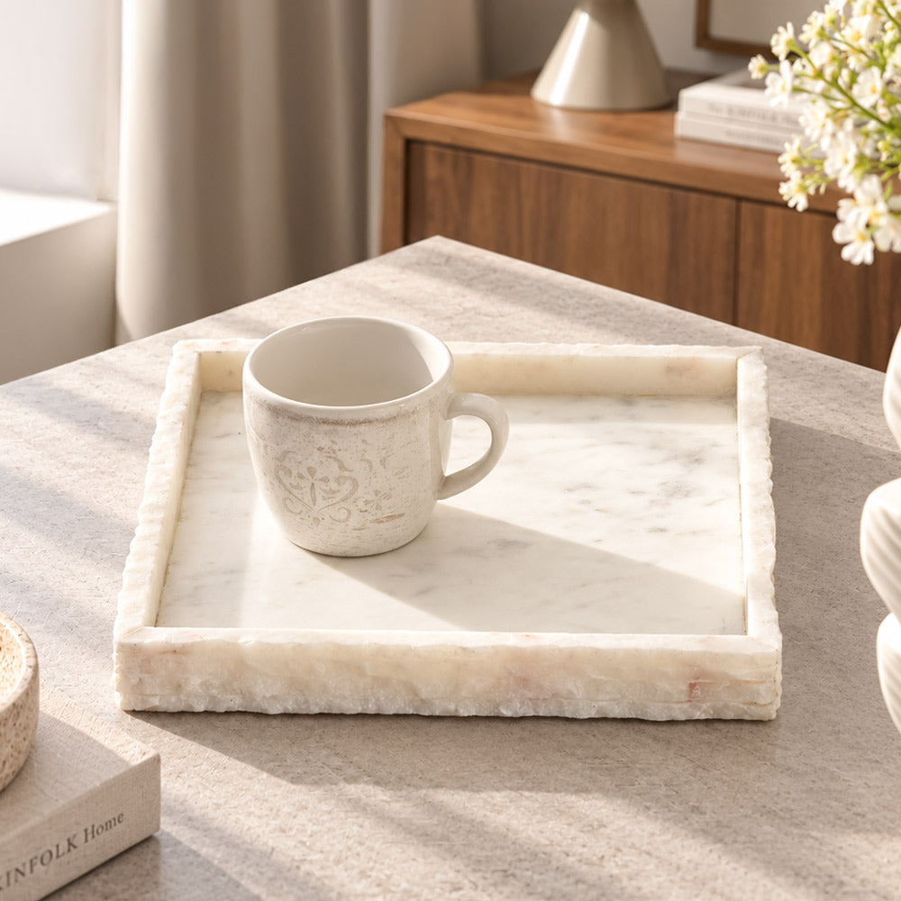 Verona Marble Tray Medium - White