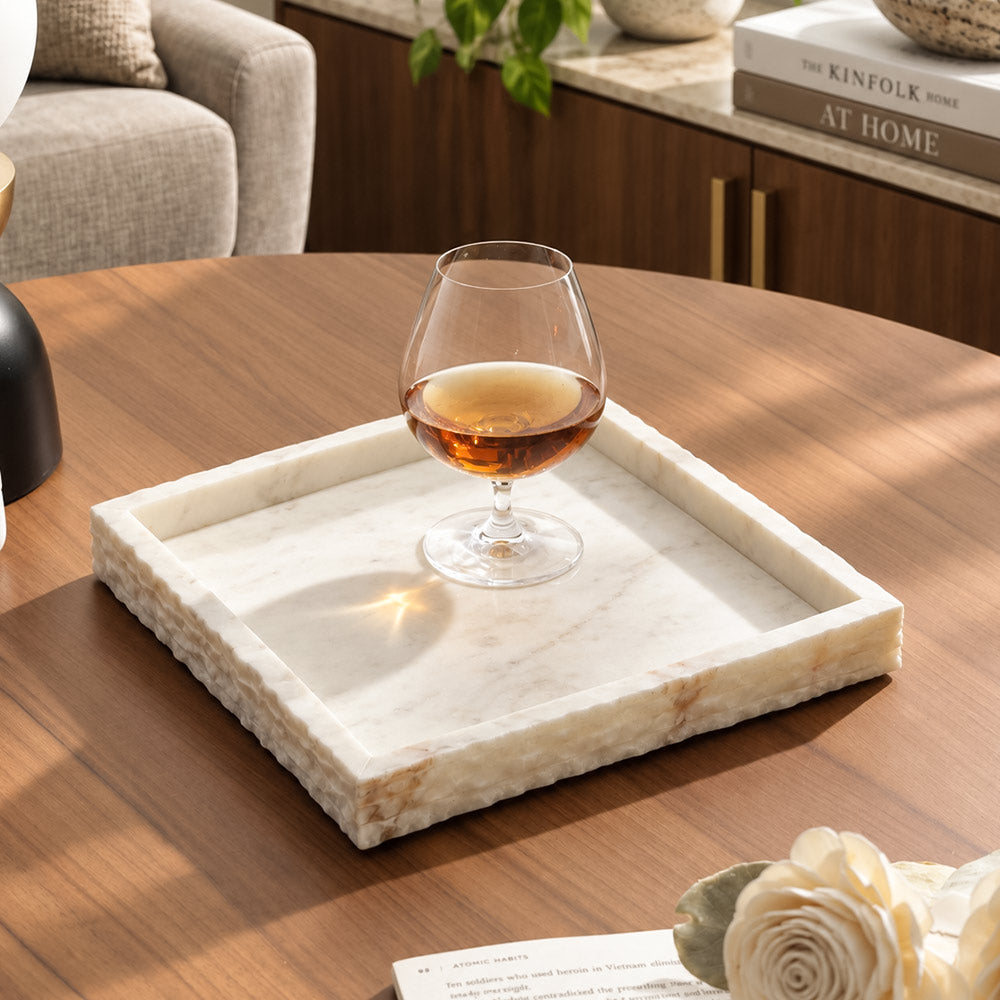 Verona Marble Tray Medium - White