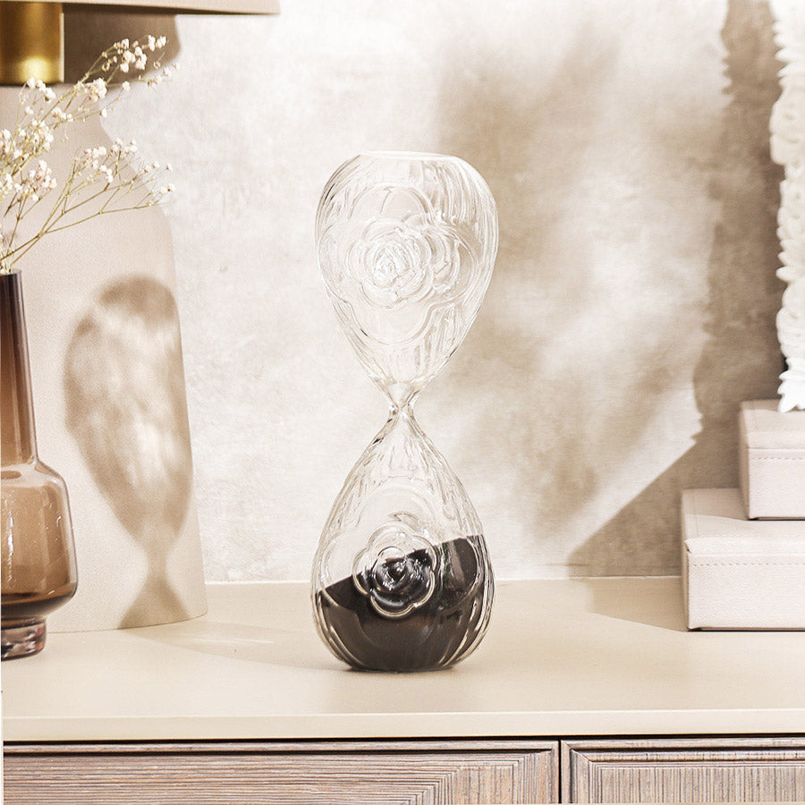 Verona Engraved Hourglass Large - Black