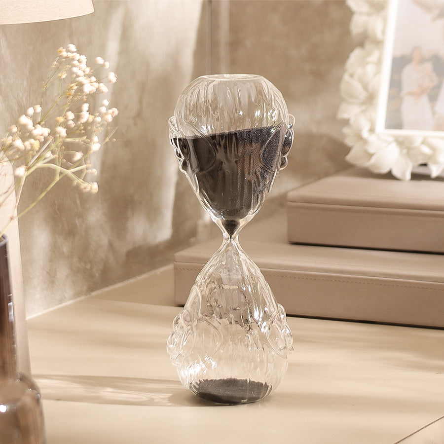 Verona Engraved Hourglass Large - Black