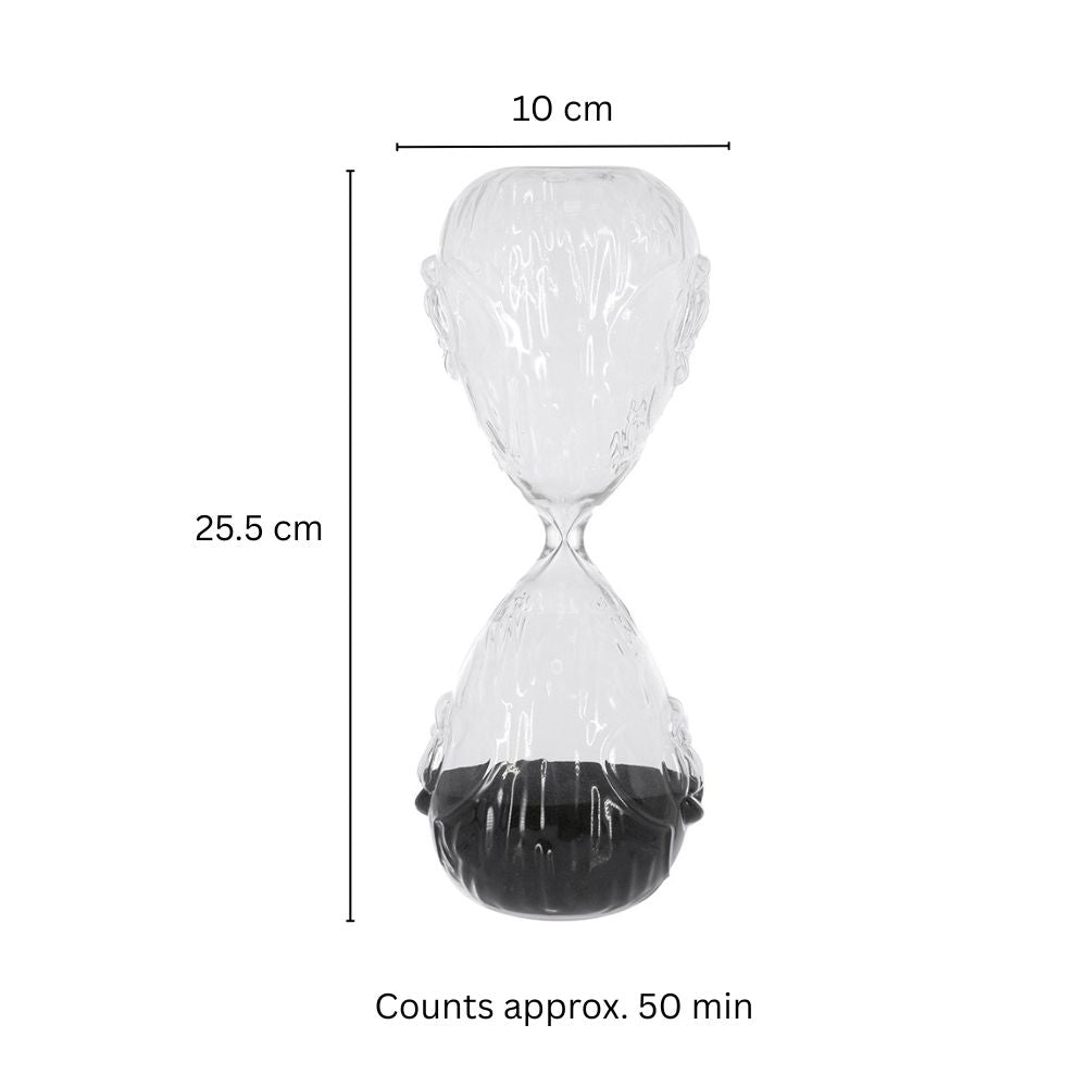 Verona Engraved Hourglass Large - Black