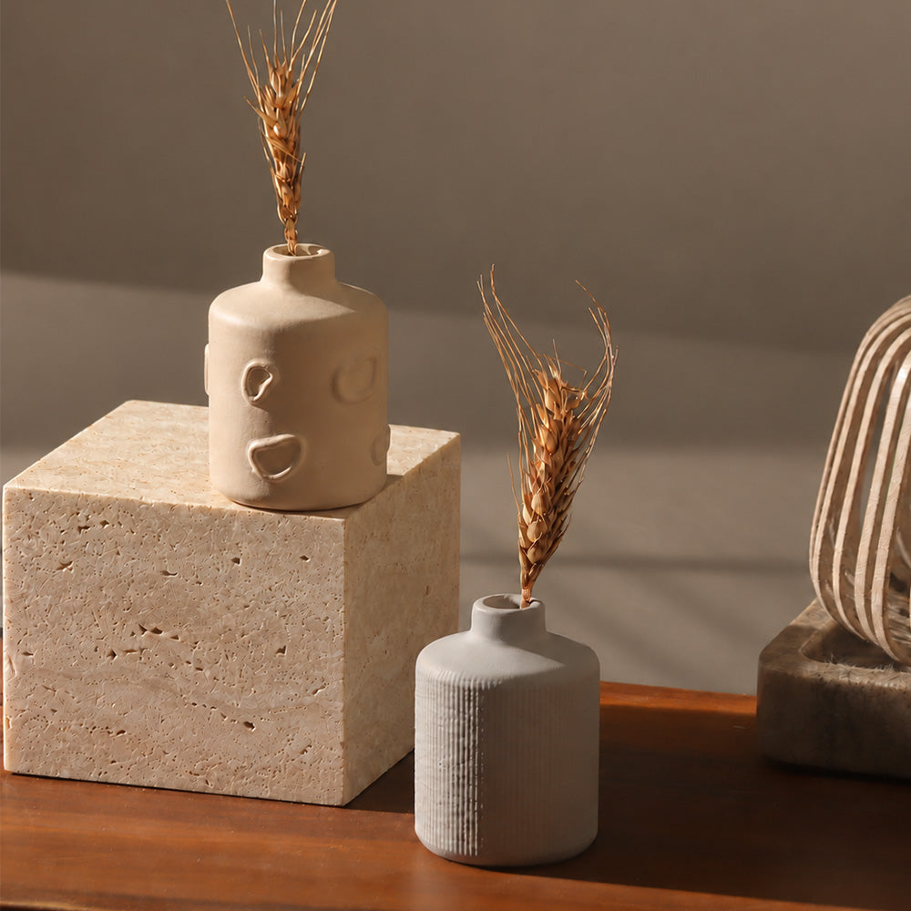 Versa Concrete Vases Mini, Set of 2 - Taupe Grey