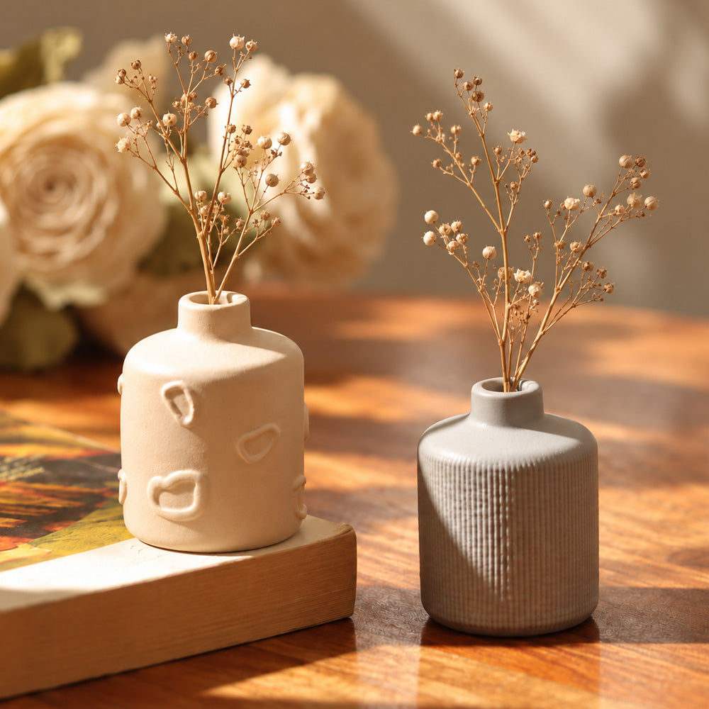 Versa Concrete Vases Mini, Set of 2 - Taupe Grey