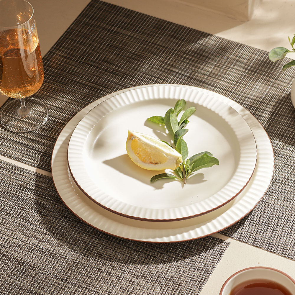Vesper Dinner Plate - Cream Brown