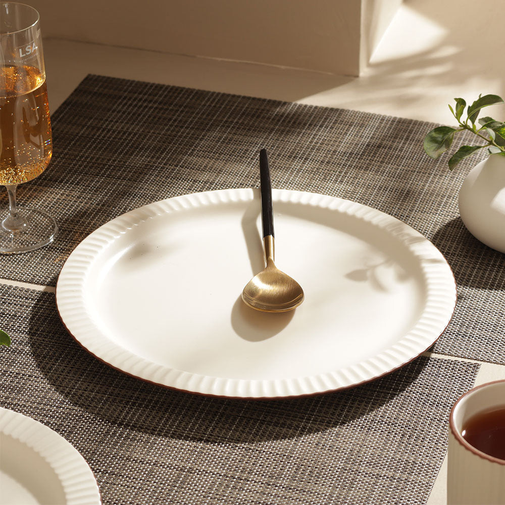 Vesper Dinner Plate - Cream Brown
