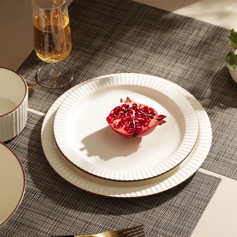 Vesper Quarter Plate - Cream Brown