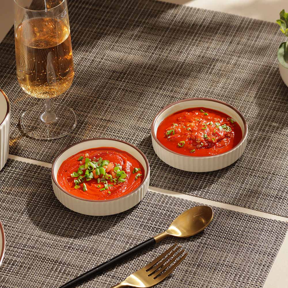 Vesper Dip Bowls, Set of 2 - Cream Brown