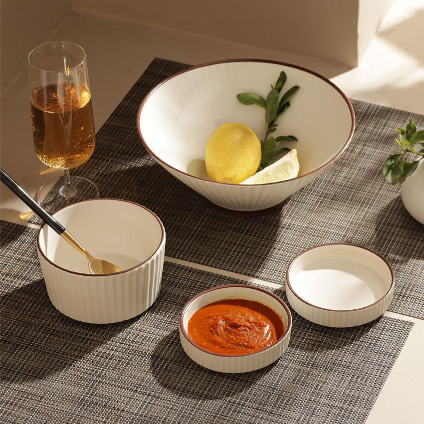 Vesper Serving Bowl - Cream Brown