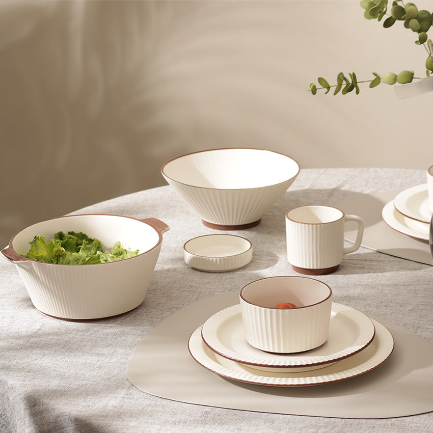 Vesper Serving Bowl - Cream Brown