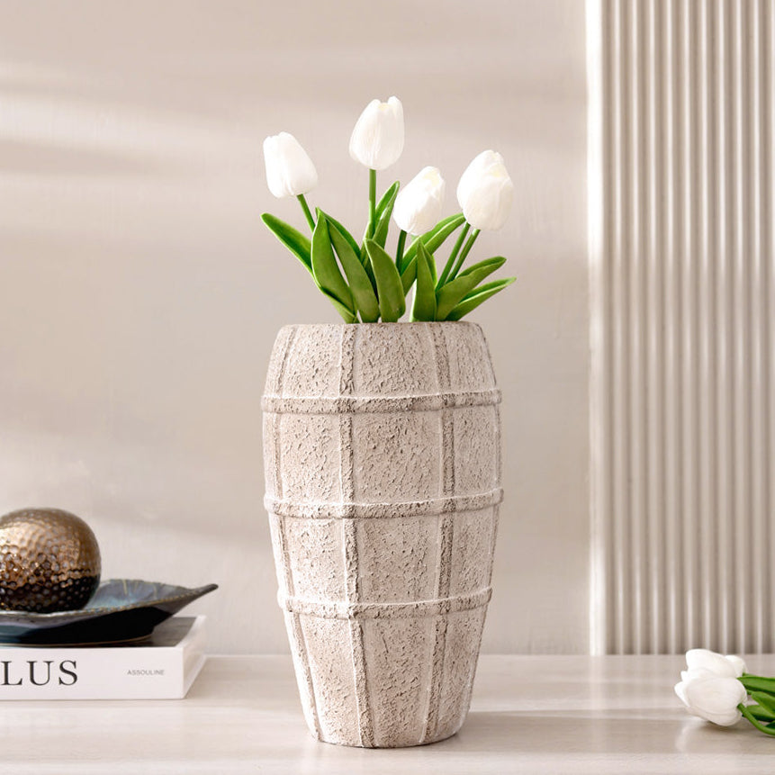 Vex Concrete Vase Large - Textured Greige