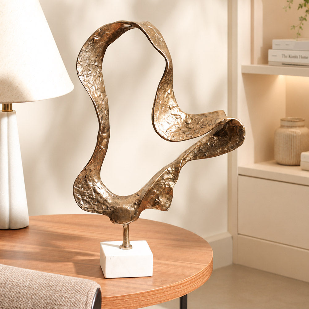 Vexill Metal Sculpture with Marble Base XL- Vintage Gold