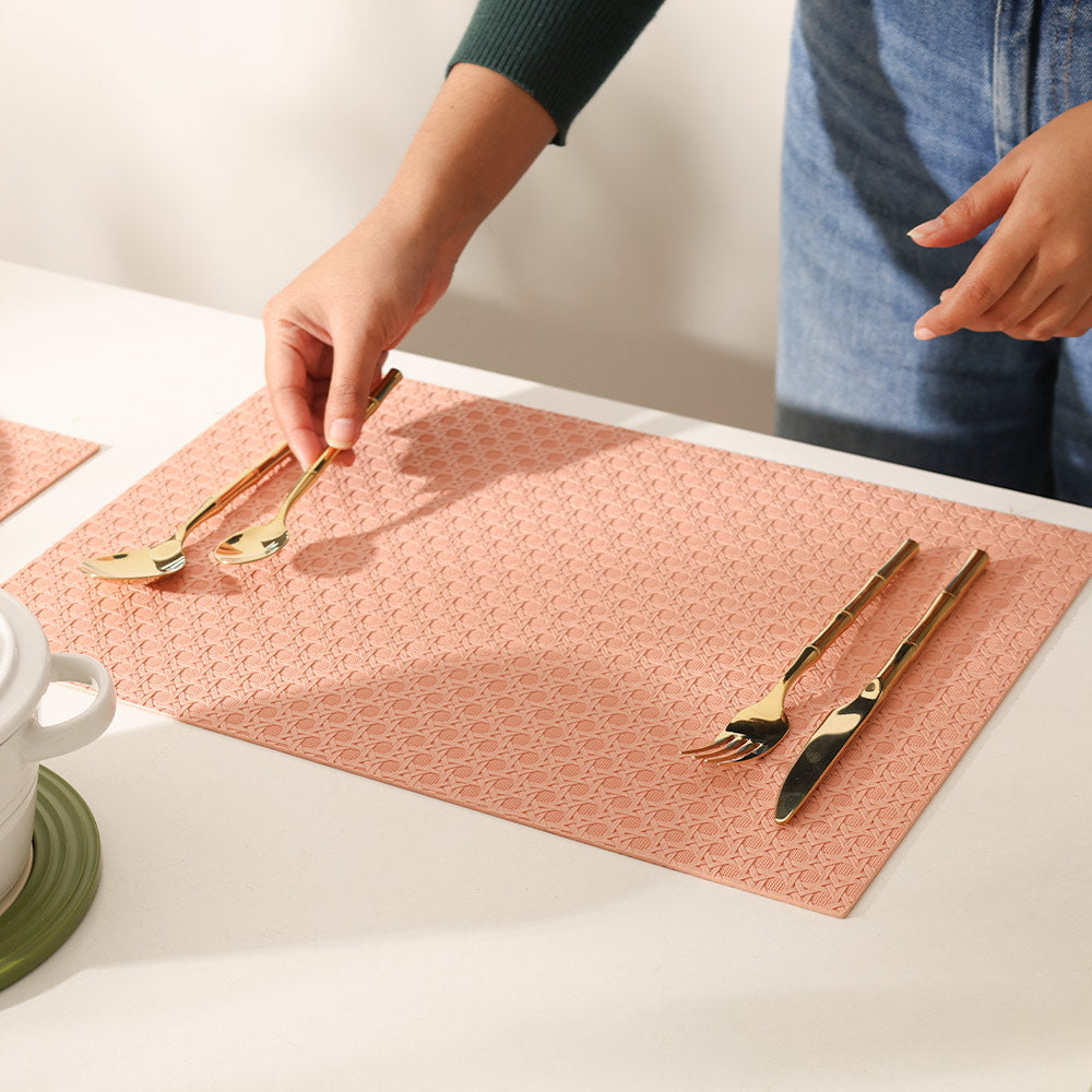 Viennese Reversible Mats, Set of 6 - Deep Pink