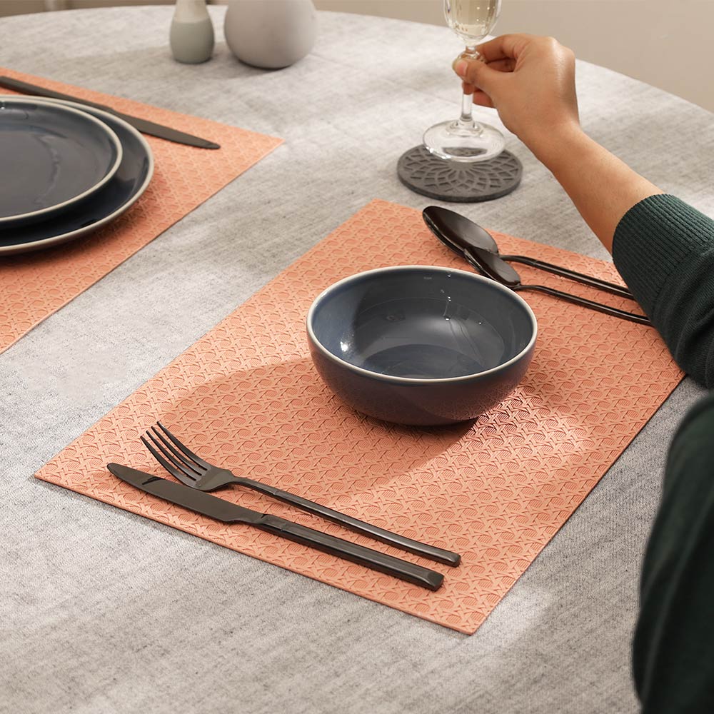 Viennese Reversible Mats, Set of 6 - Deep Pink