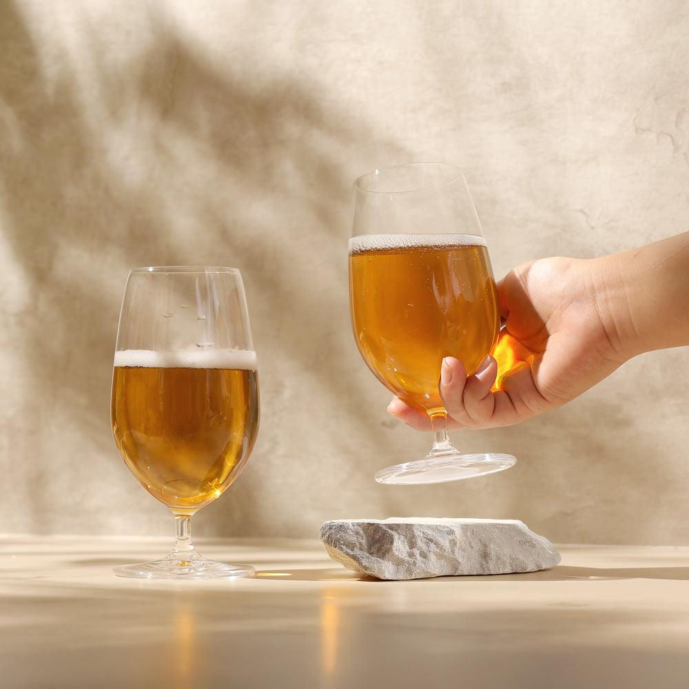 Vintage Beer Glasses 410ml, Set of 2