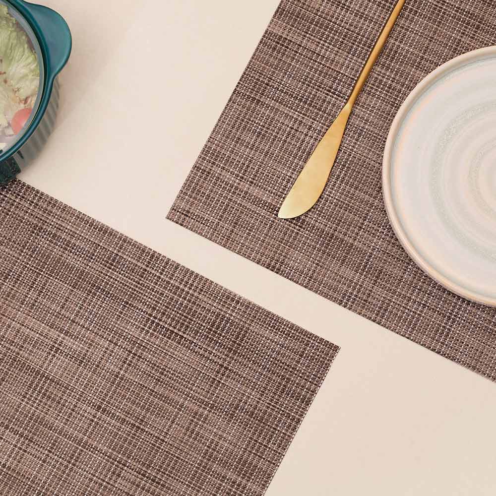 Trellis Mesh Rectangular Placemats, Set of 4 - Asphalt