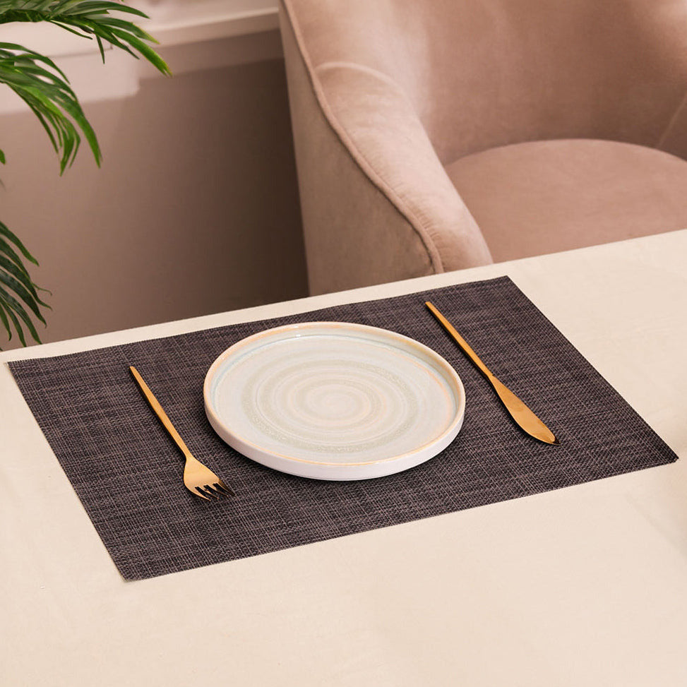Trellis Mesh Rectangular Placemats, Set of 4 - Charcoal