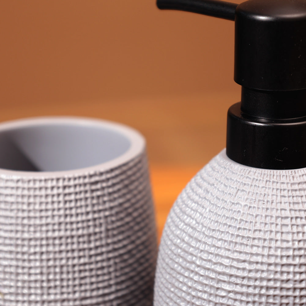 Waffle 3-piece Bathroom Set - Slate Grey