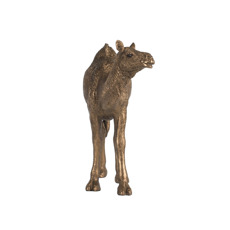 Walking Camel Sculpture Small - Dark Gold