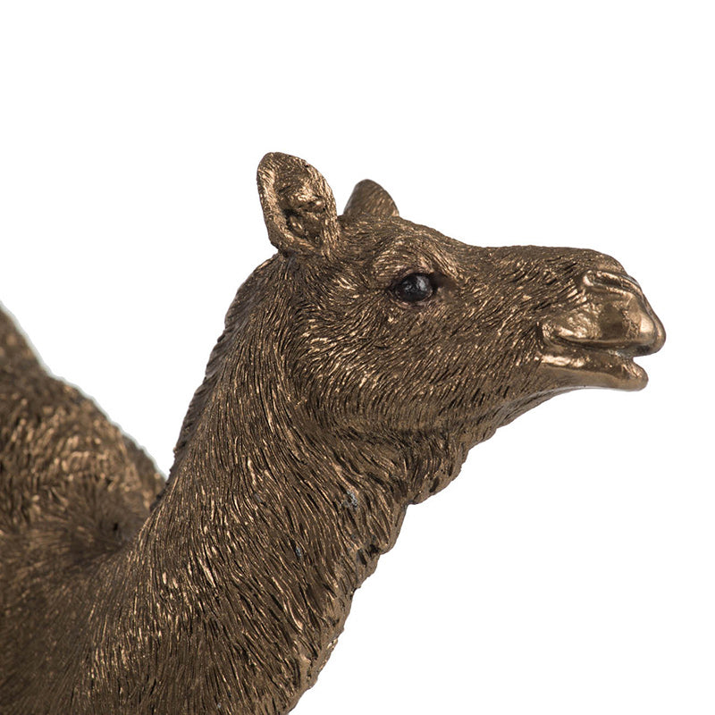 Walking Camel Sculpture Small - Dark Gold