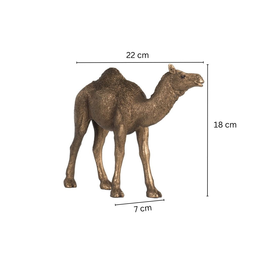 Walking Camel Sculpture Small - Dark Gold