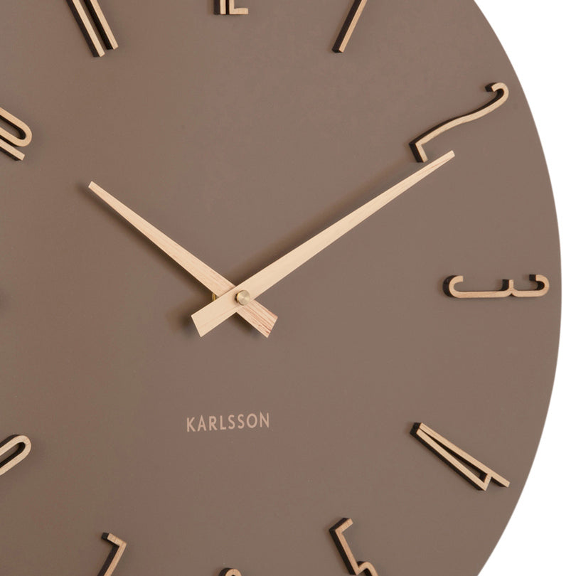 Esmerado Wall Clock 40cm - Mocha Brown