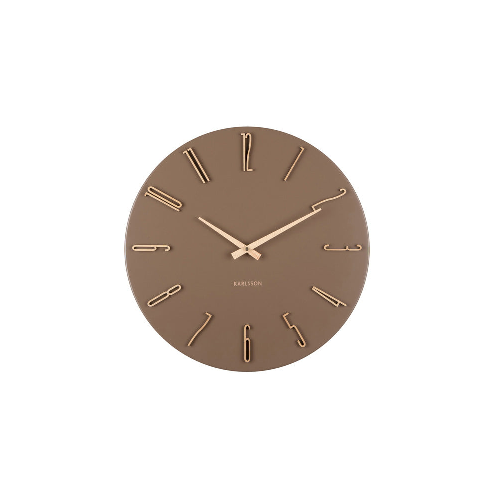 Esmerado Wall Clock 40cm - Mocha Brown