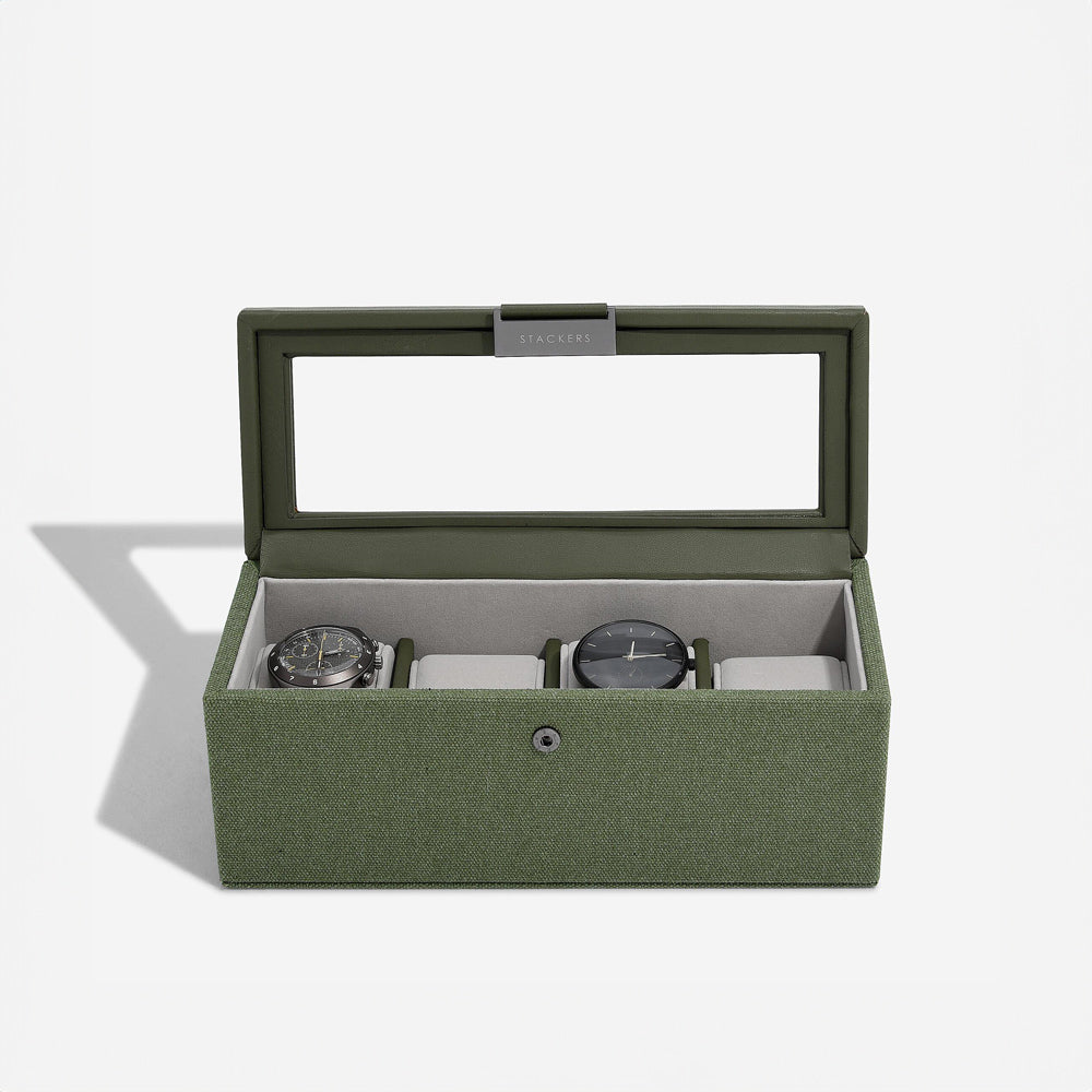 Watch Box 4-piece - Green Canvas