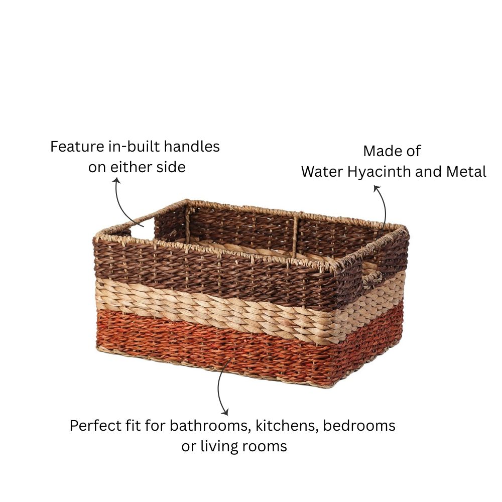 Water Hyacinth Storage Basket Large - Earthy