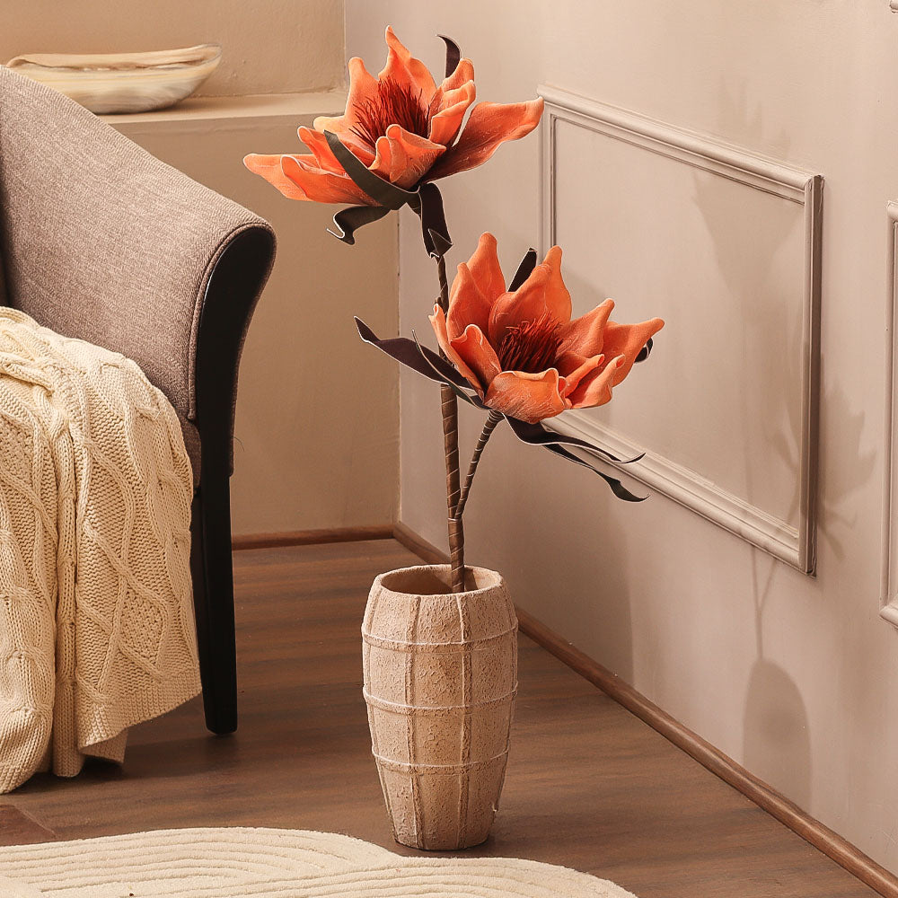 Water Lily Faux Stem - Burnt Orange