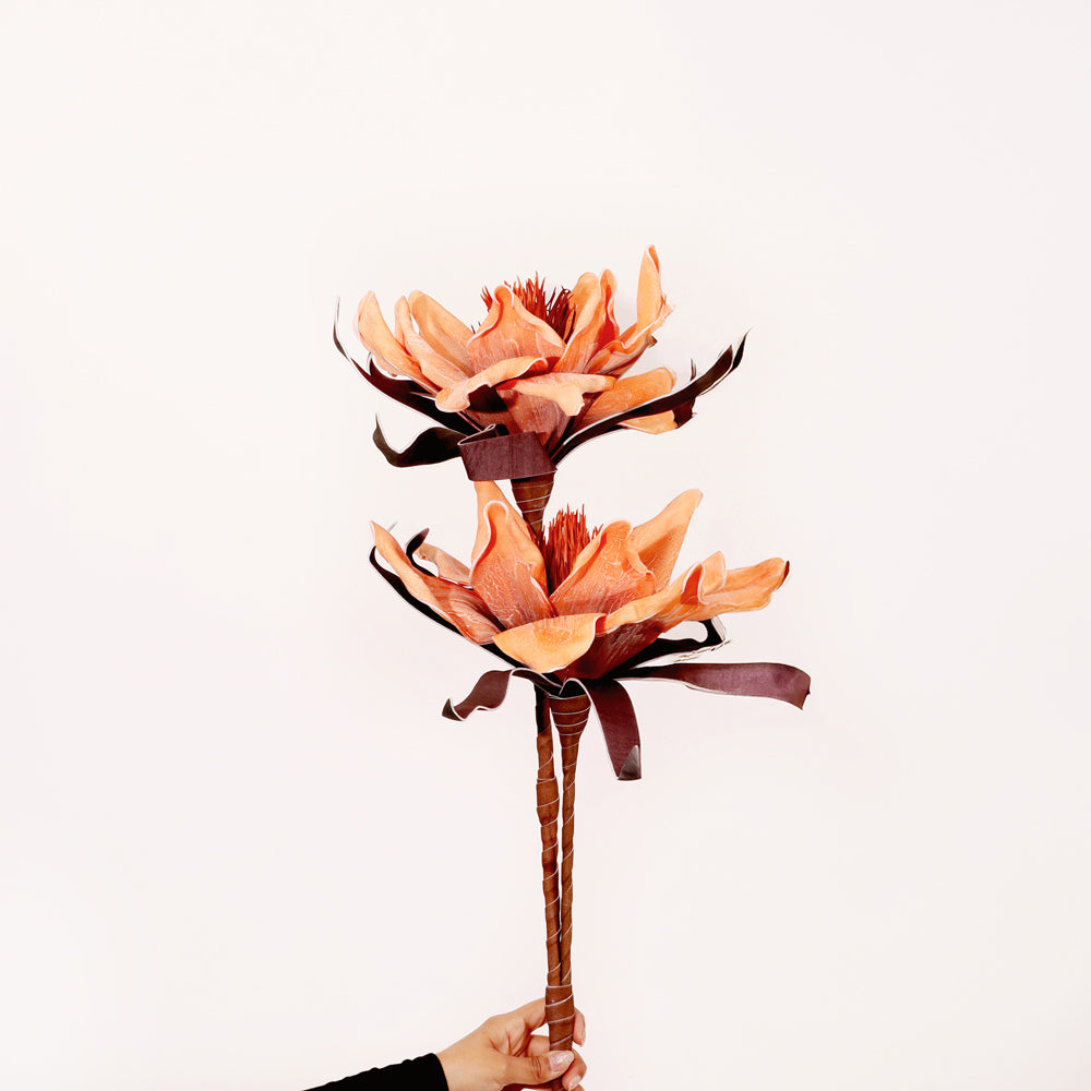Water Lily Faux Stem - Burnt Orange