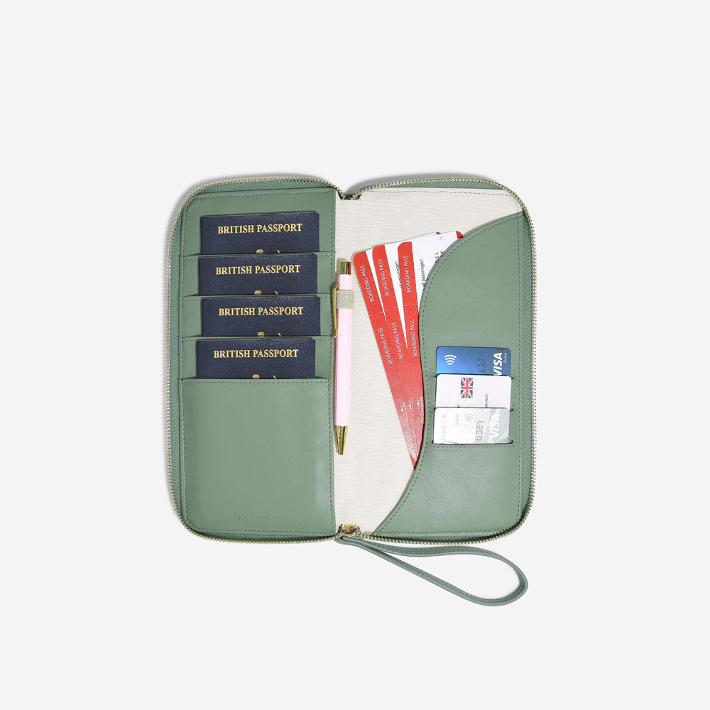 Wave Family Passport Holder - Green