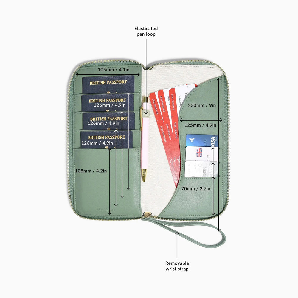 Wave Family Passport Holder - Green