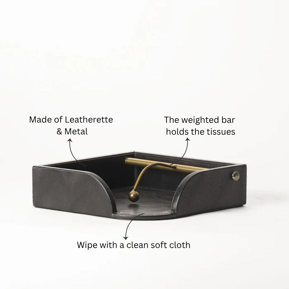 Wave Flat Napkin Holder - Black