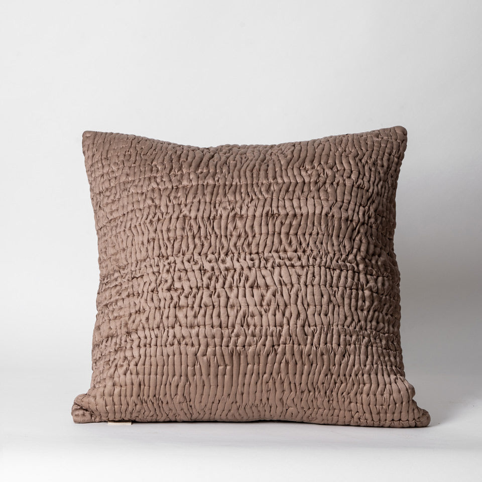 Wave Quilted Cushion Cover 50x50cm - Mocha