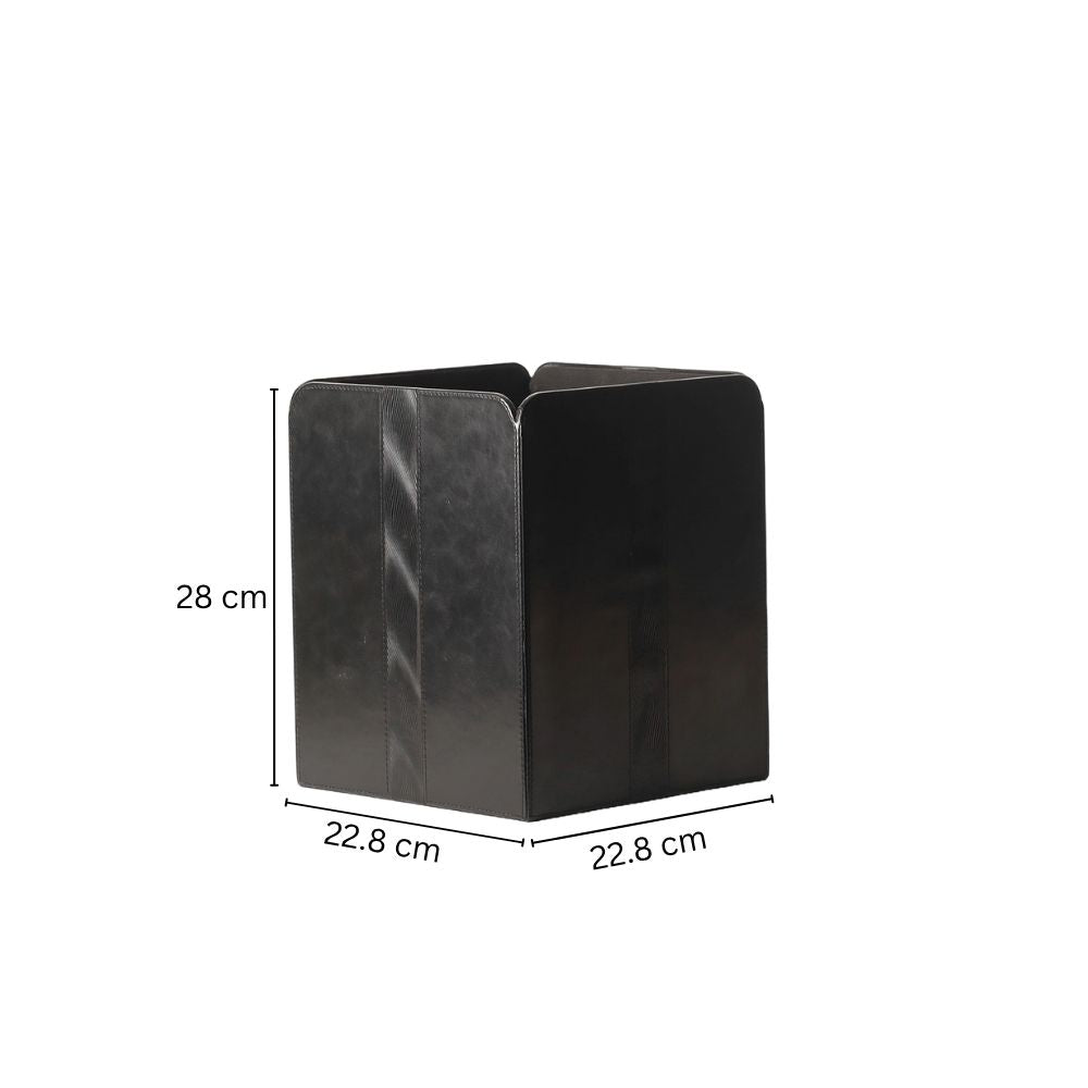 Wave Square Waste Bin - Black