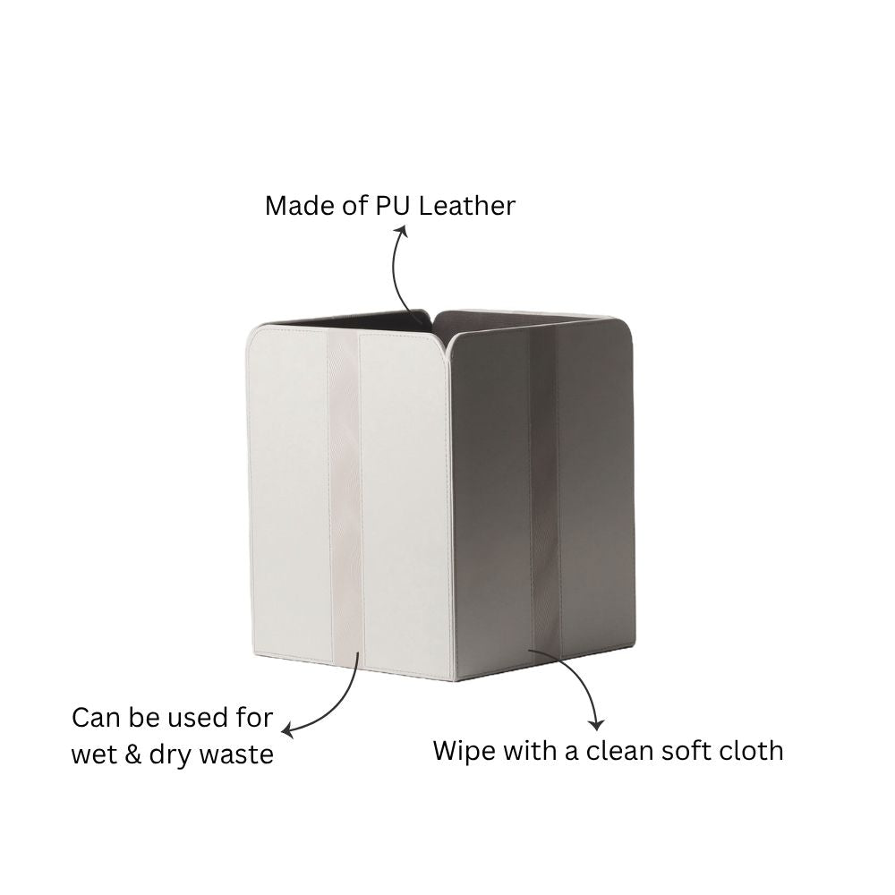 Wave Square Waste Bin - Grey