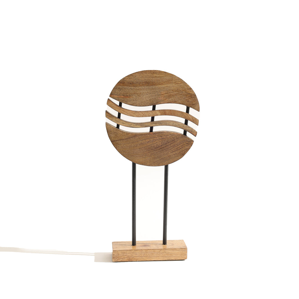 Waves Mango Wood Sculpture - Natural Black