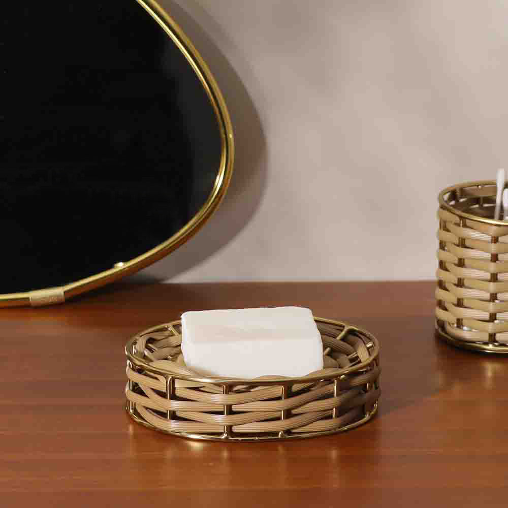 Weave Soap Dish - Sand Gold